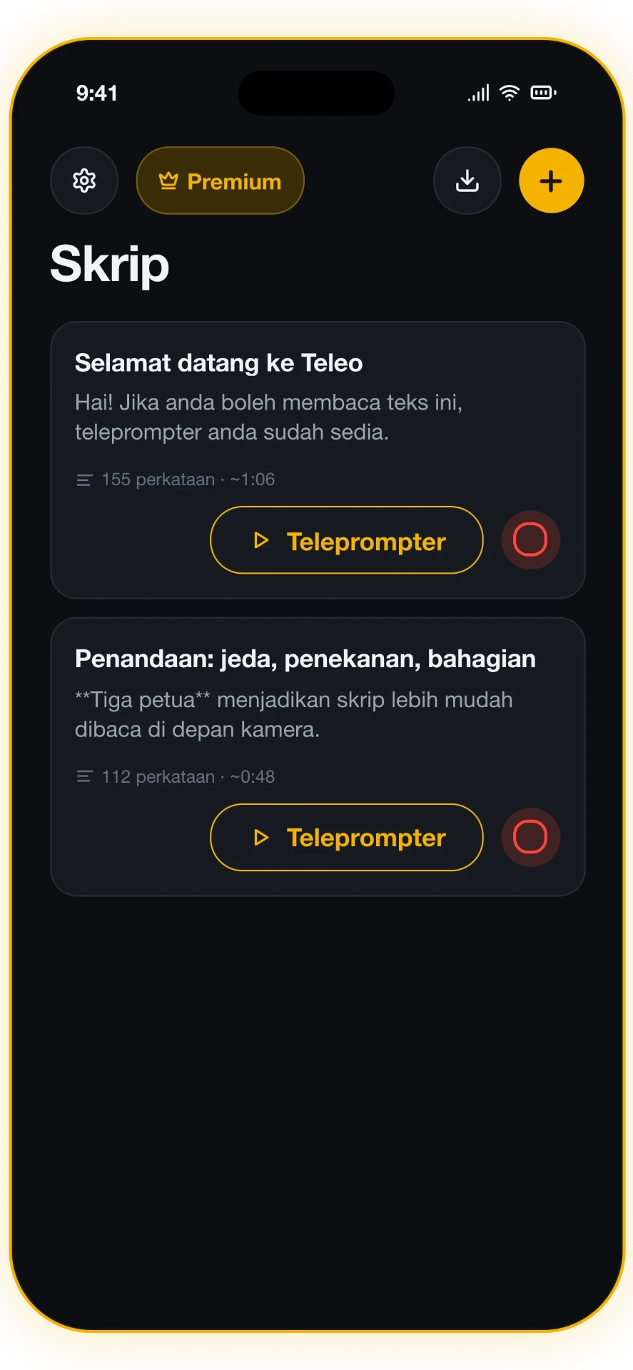 Tangkapan skrin 1 daripada 5: Pustaka skrip anda
