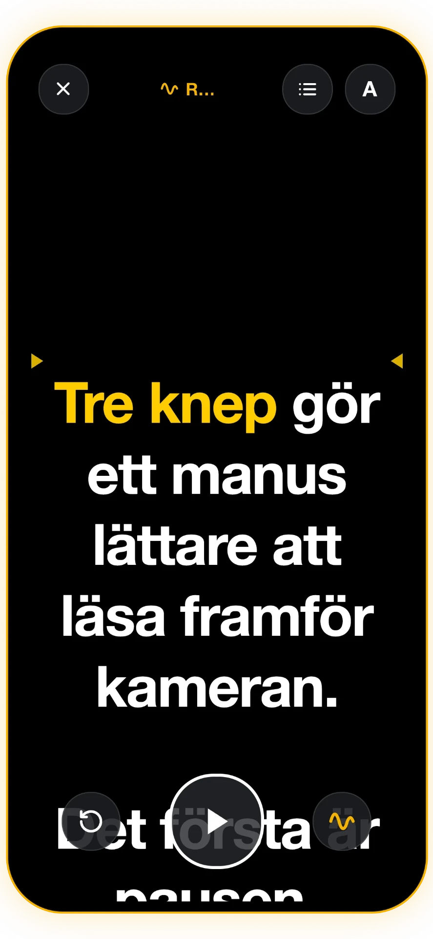 Skärmbild 2 av 5: Röststyrd teleprompter