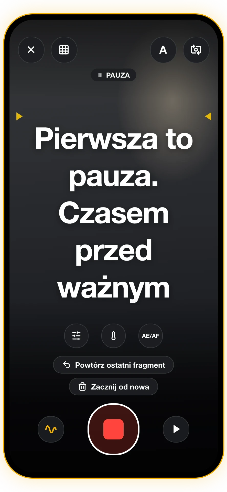 Zrzut ekranu 5 z 5: Pauza podczas nagrywania