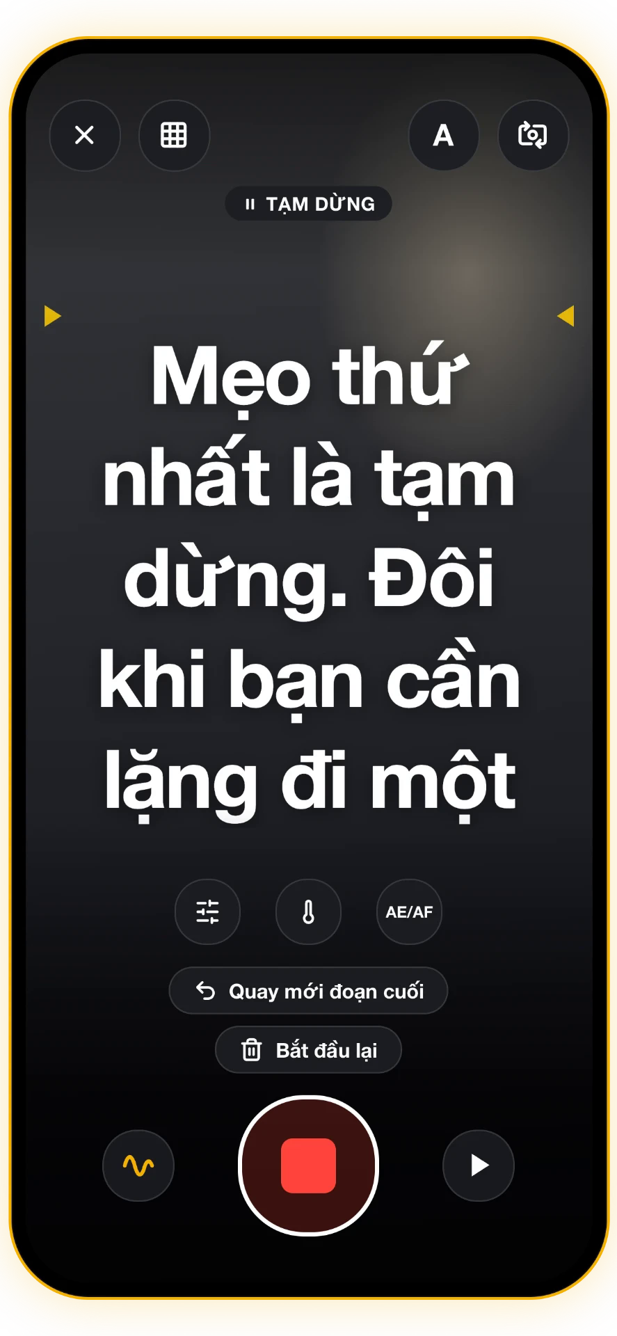 Ảnh chụp màn hình 5 trên 5: Tạm dừng khi đang ghi hình