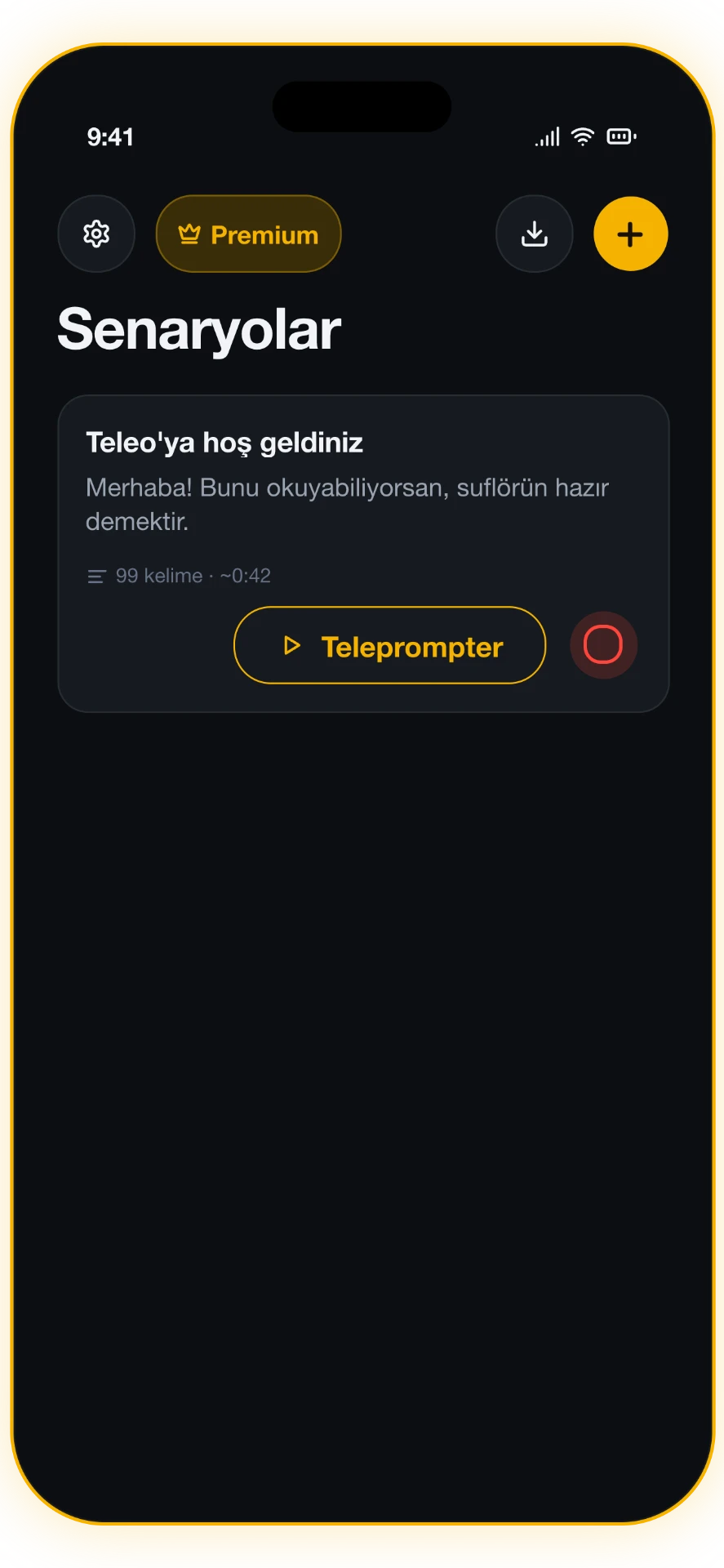 Ekran görüntüsü 1/4: Senaryo kütüphanen