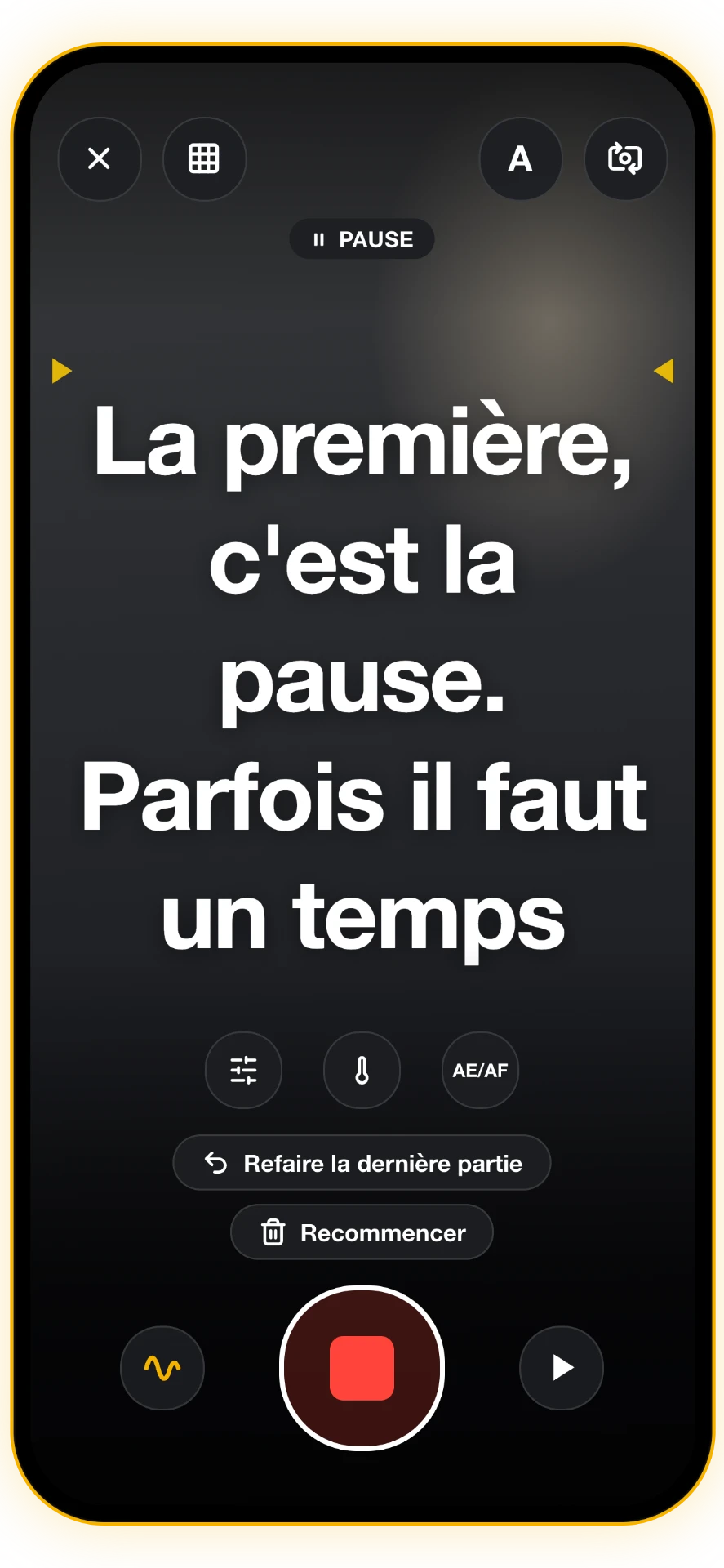 Capture 5 sur 5: Pause pendant l'enregistrement