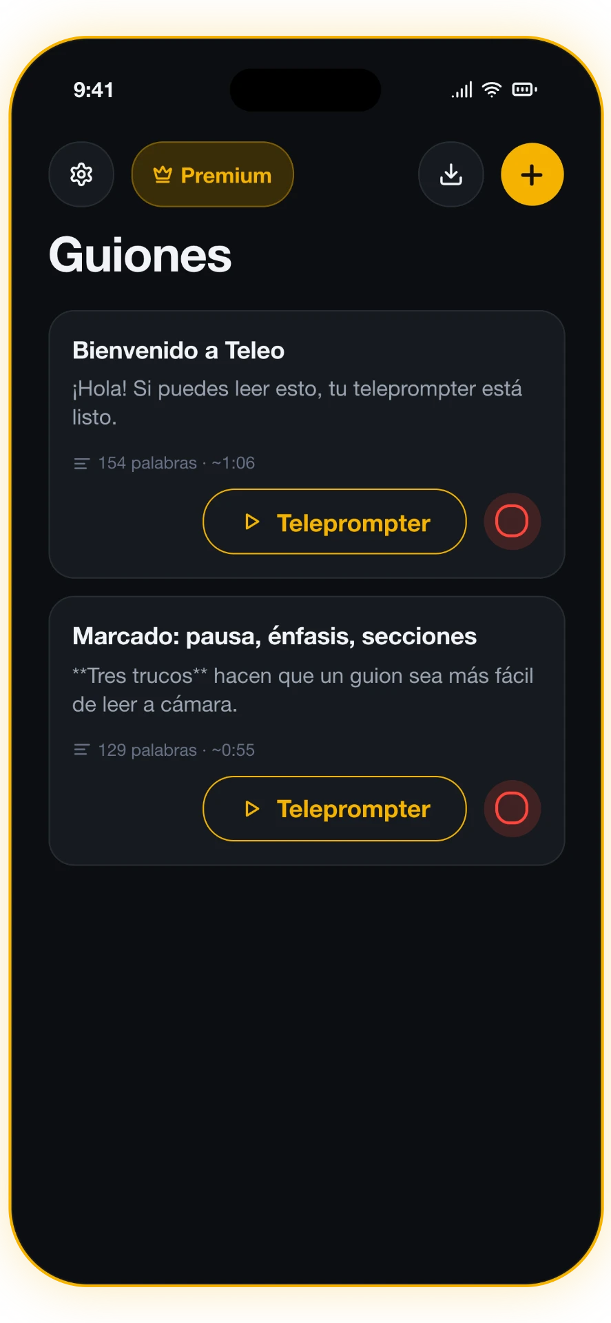 Captura 1 de 5: Tu biblioteca de guiones