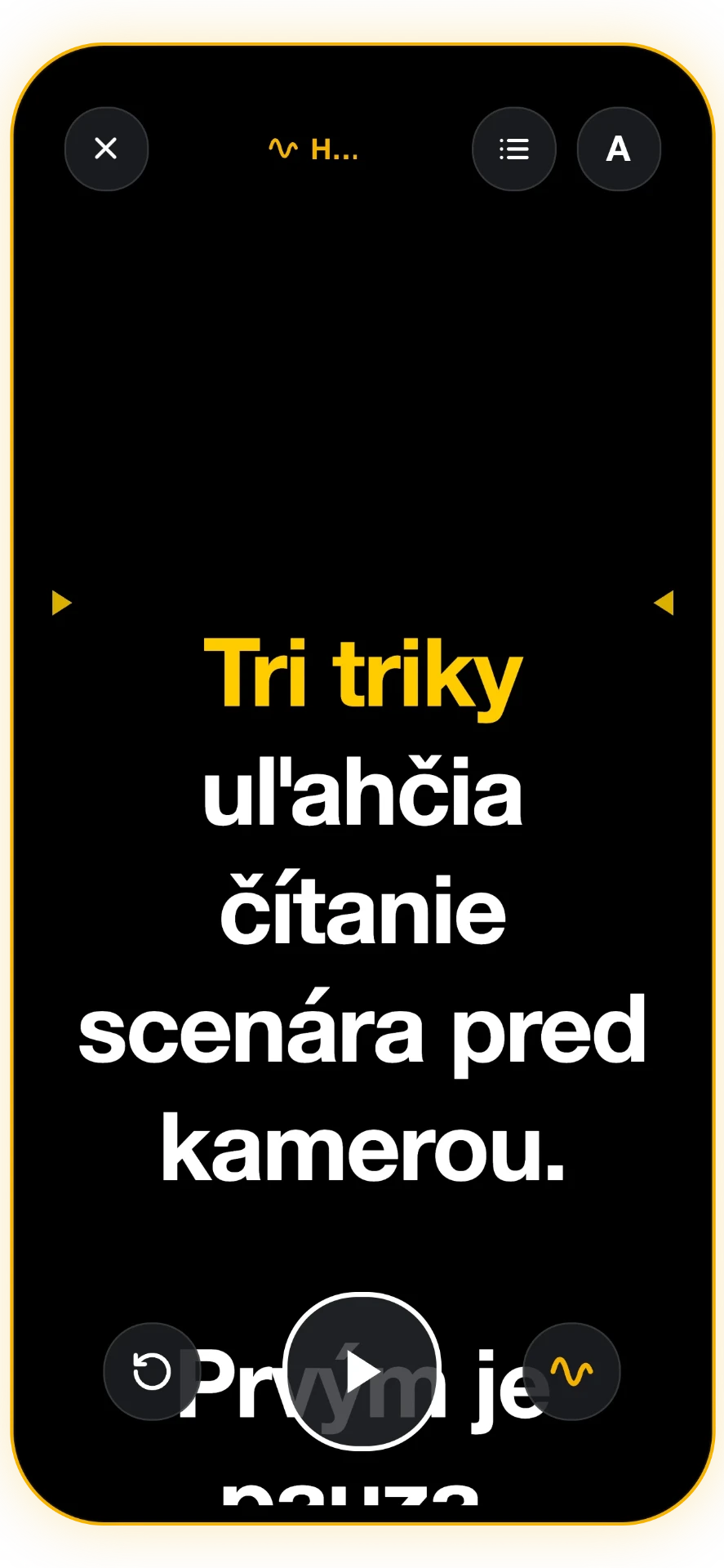 Snímka obrazovky 2 z 5: Teleprompter so sledovaním hlasu