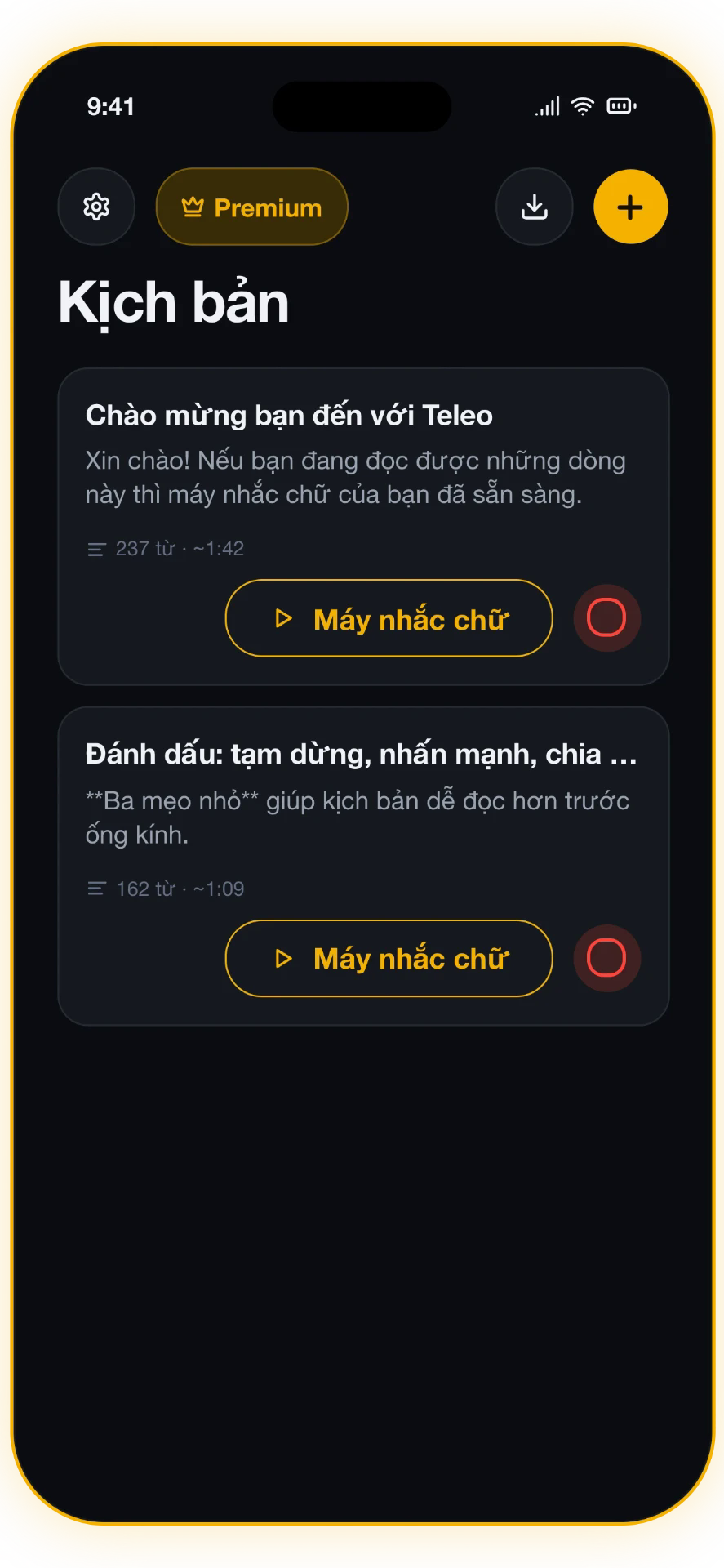 Ảnh chụp màn hình 1 trên 5: Thư viện kịch bản của bạn