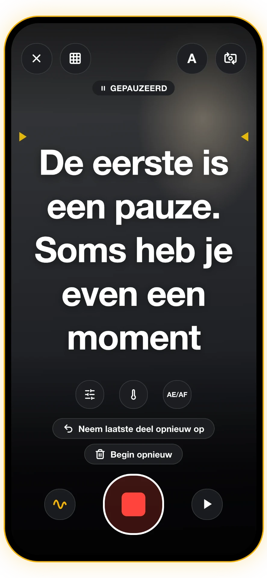 Screenshot 5 van 5: Pauzeren tijdens het opnemen