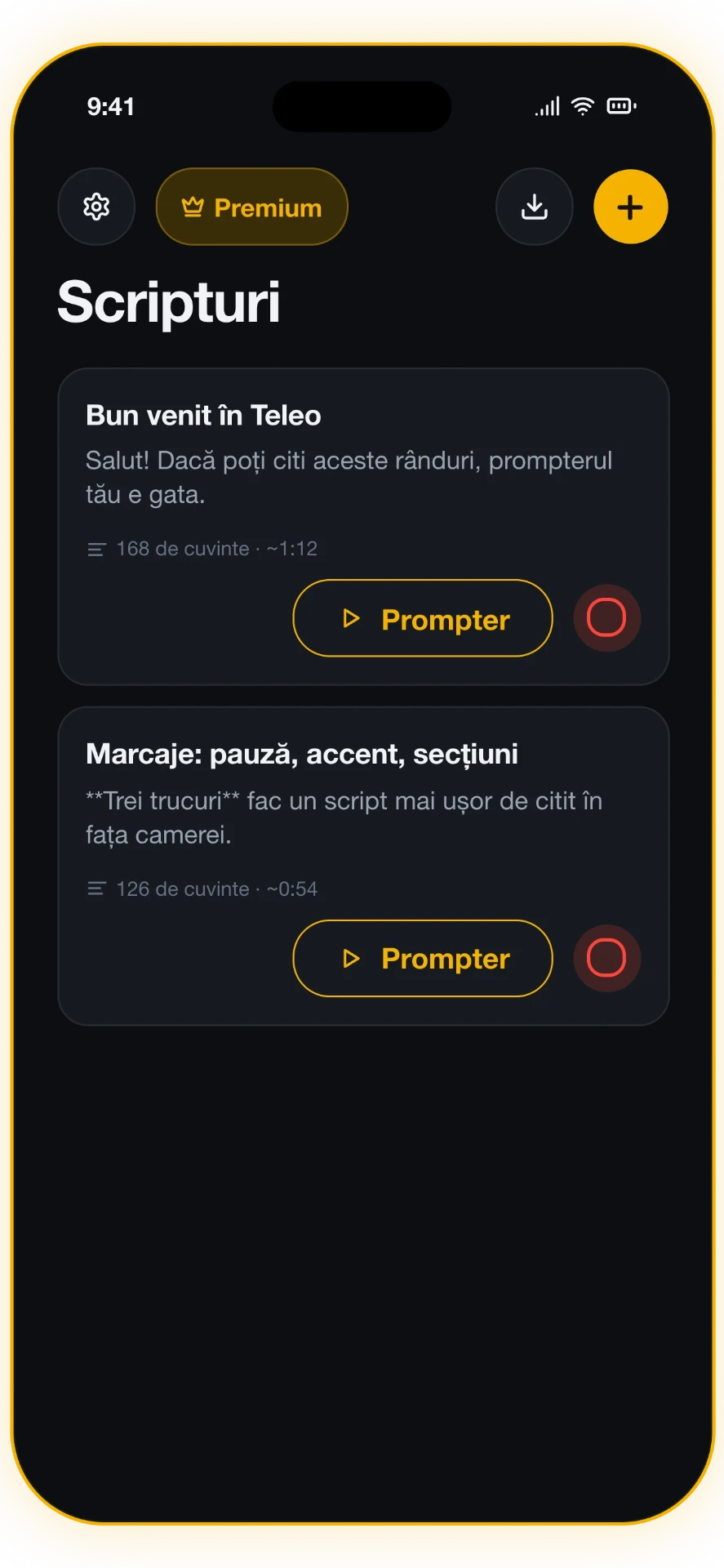 Captura 1 din 5: Biblioteca ta de scenarii