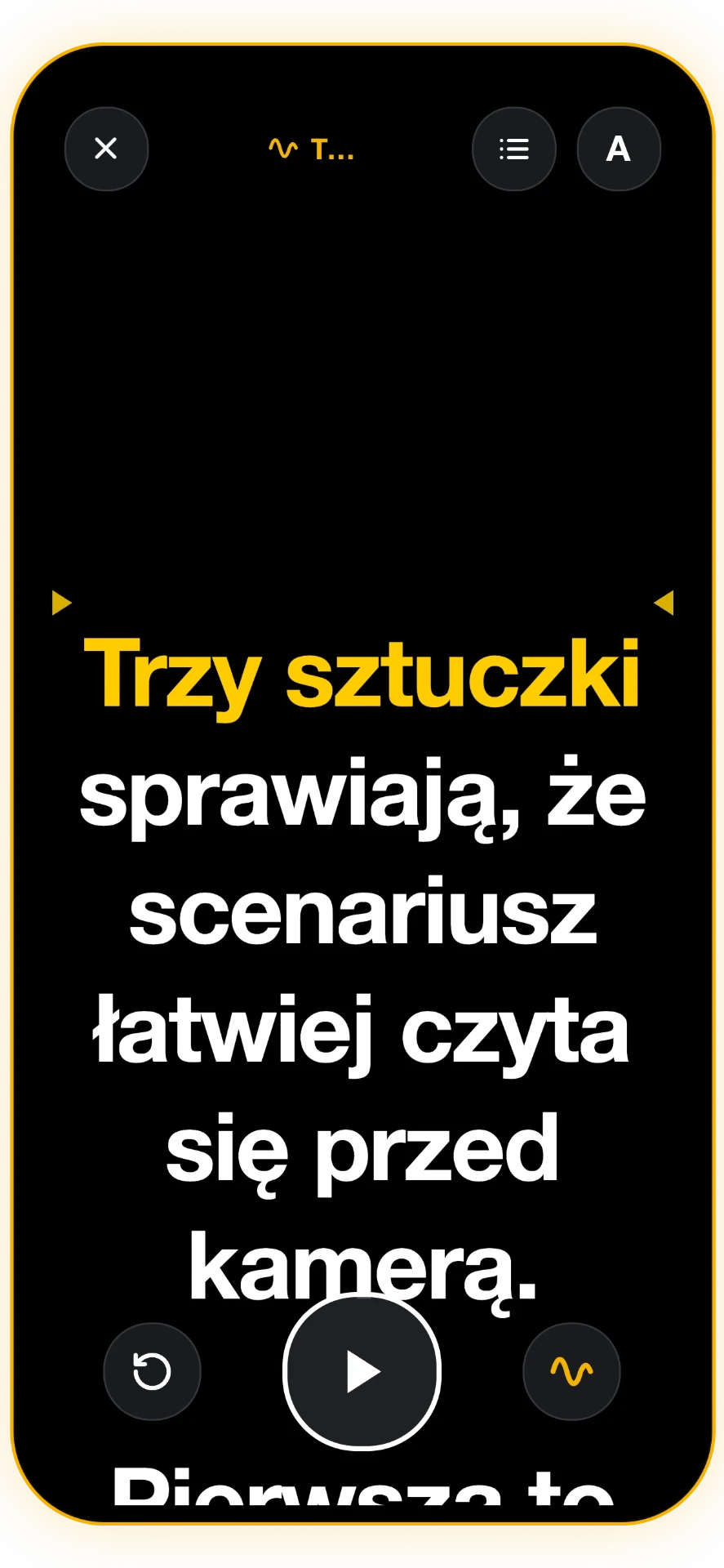 Zrzut ekranu 2 z 5: Teleprompter ze śledzeniem głosu