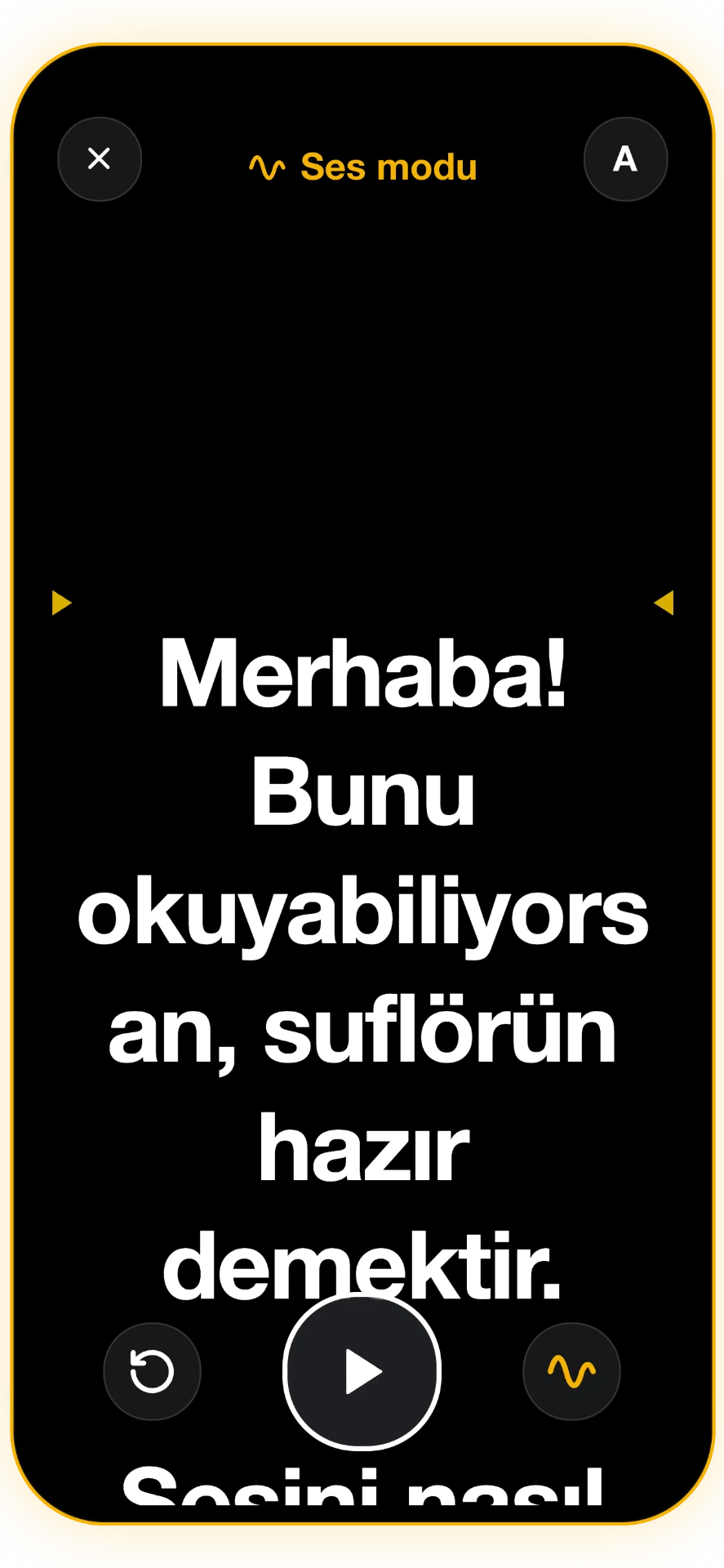 Ekran görüntüsü 2/4: Sesle takip eden suflör