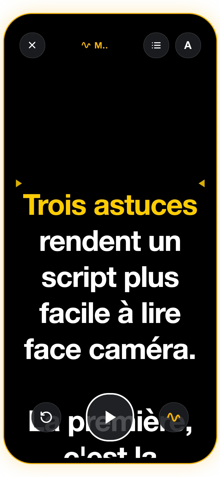 Capture 2 sur 5: Prompteur suivi par la voix