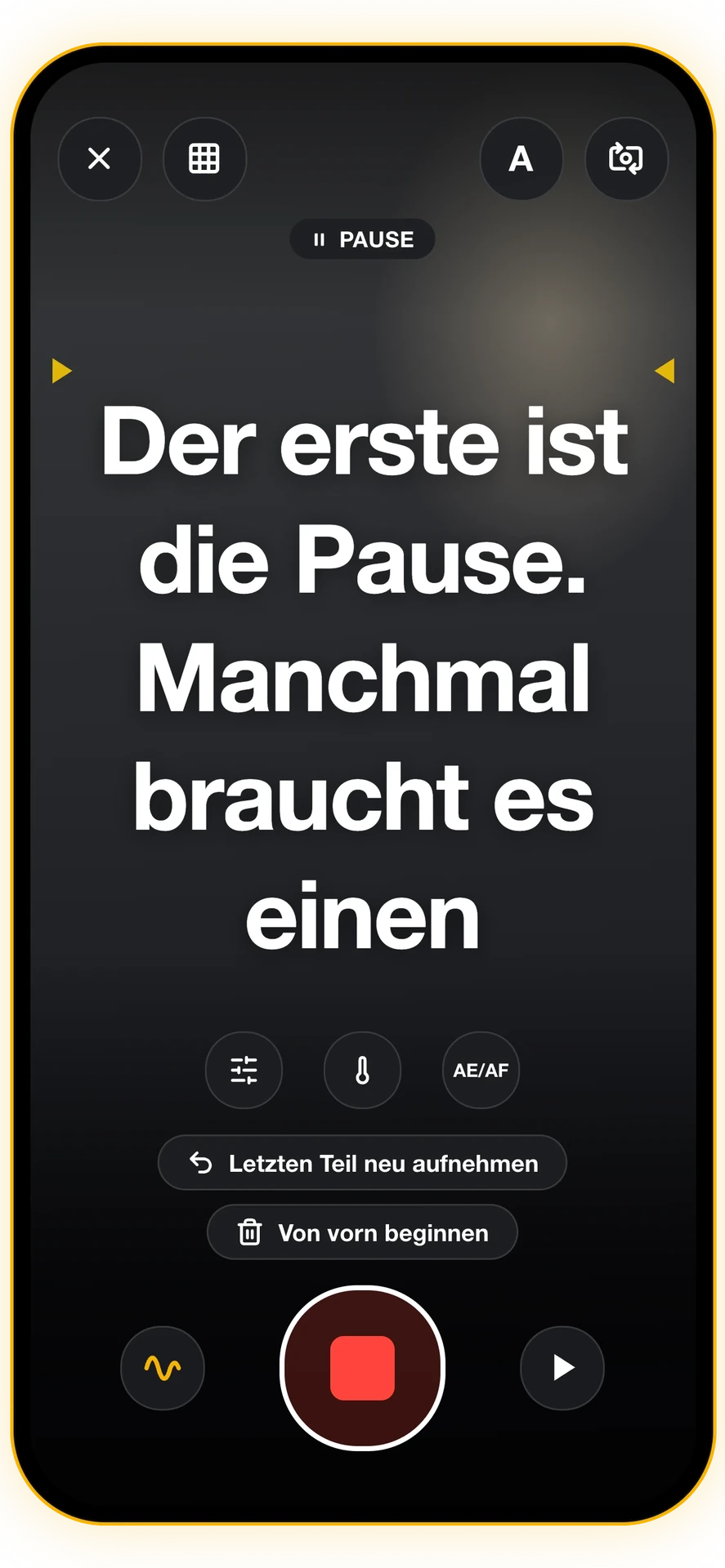 Screenshot 6 von 6: Pause bei der Aufnahme