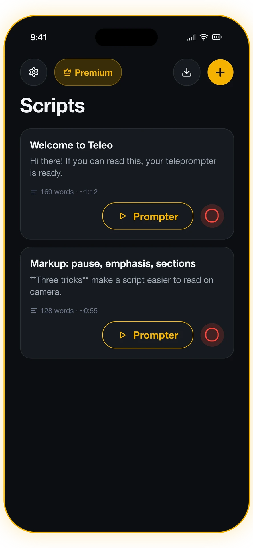 Screenshot 1 of 6: Your scripts library
