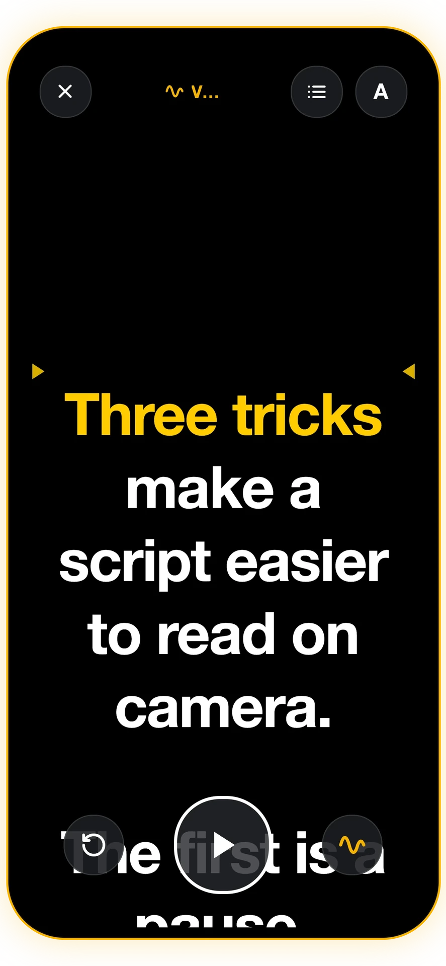 Screenshot 3 of 6: Voice-tracking teleprompter