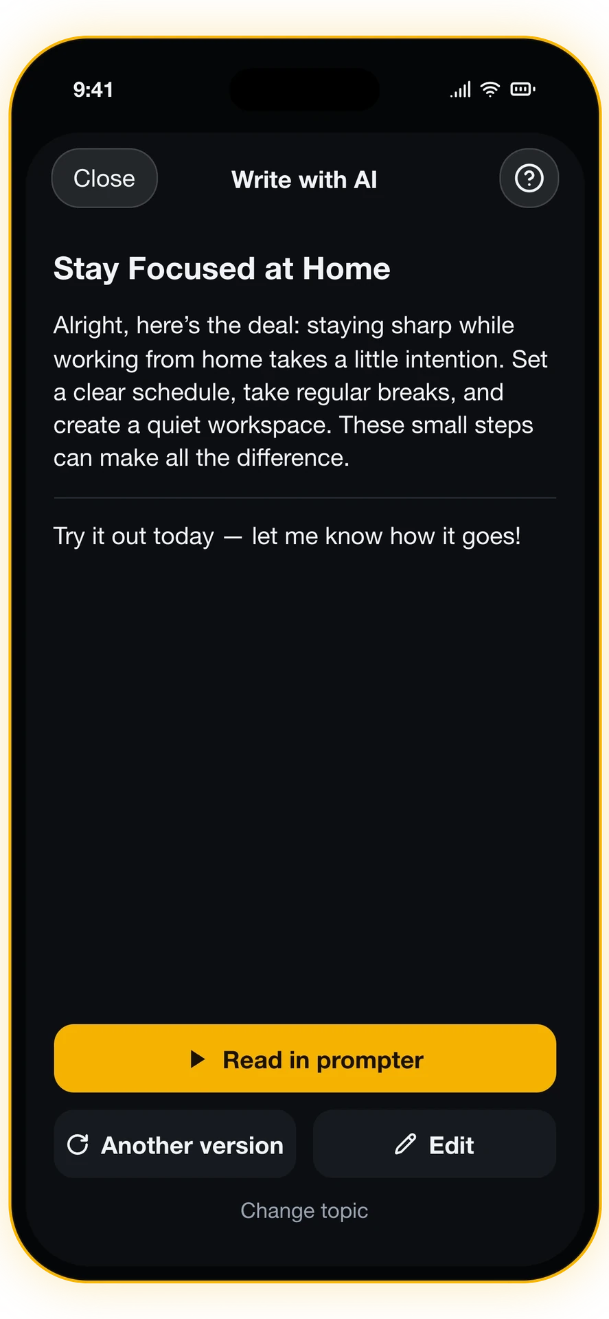 Screenshot 2 of 6: Write a script with AI